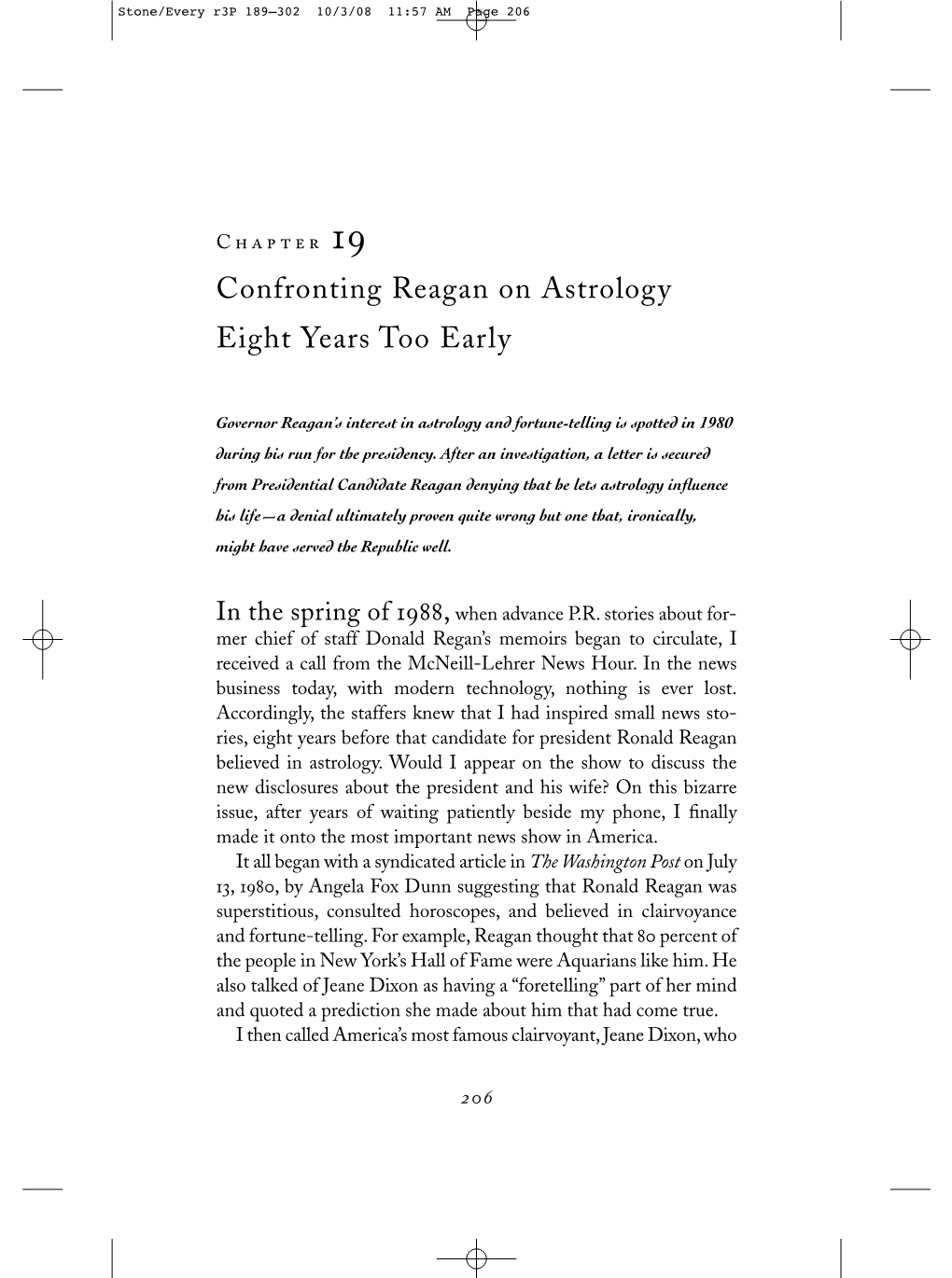 Confronting Reagan on Astrology Eight Years Too Early