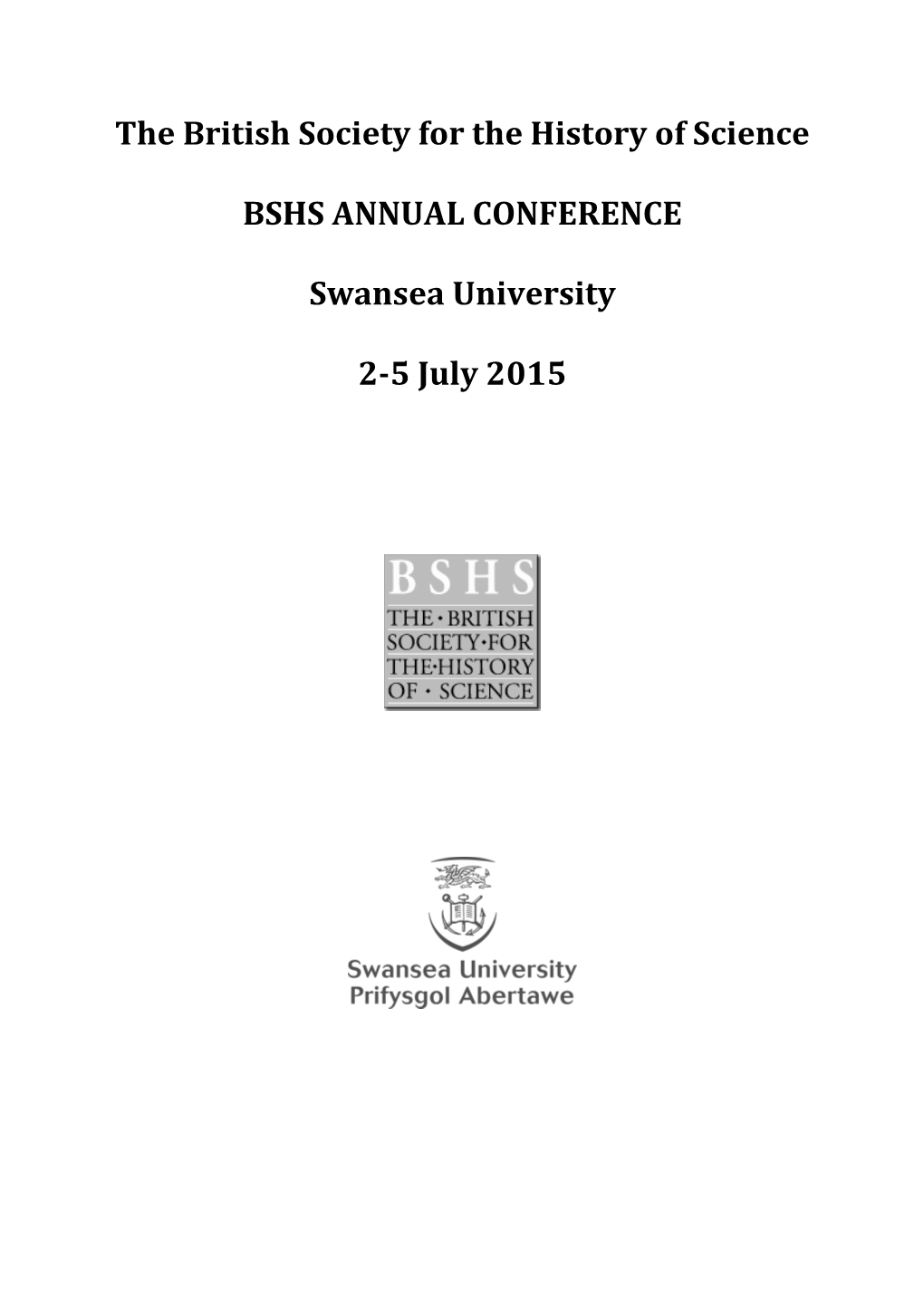 The British Society for the History of Science BSHS ANNUAL