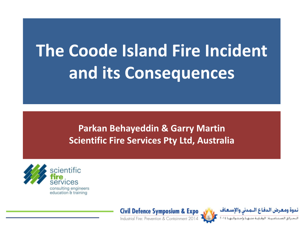 The Coode Island Fire Incident and Its Consequences