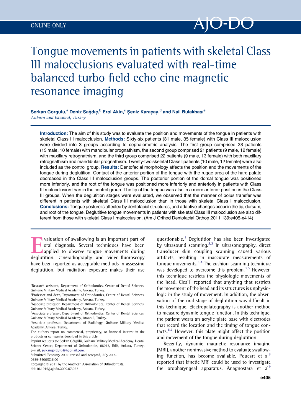 Tongue Movements in Patients with Skeletal Class III Malocclusions Evaluated with Real-Time Balanced Turbo Field Echo Cine Magne