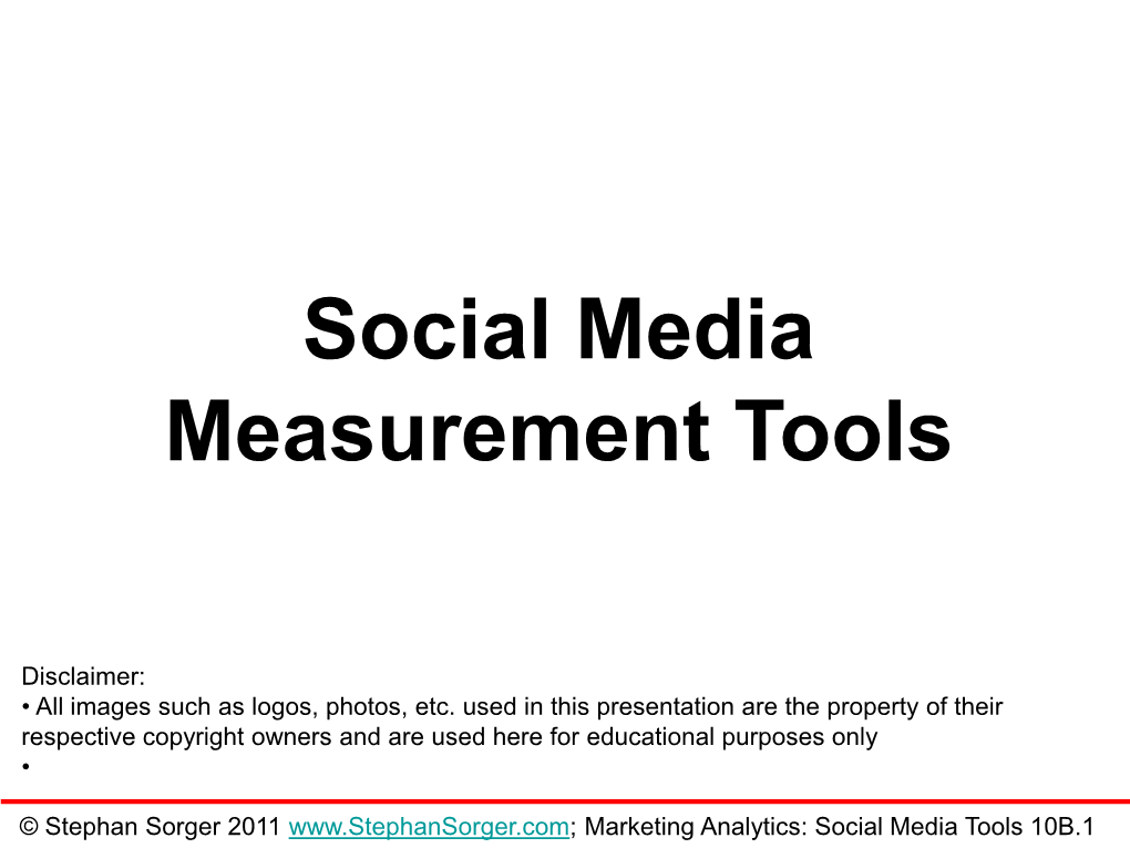 Social Media Measurement Tools