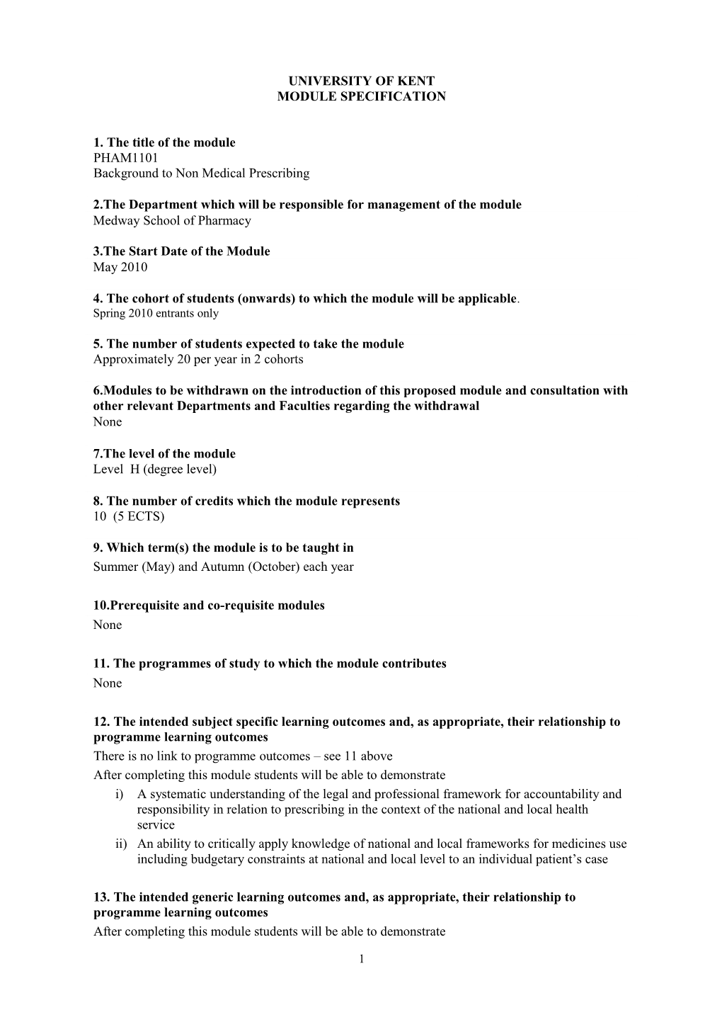 Module Specification Template s1