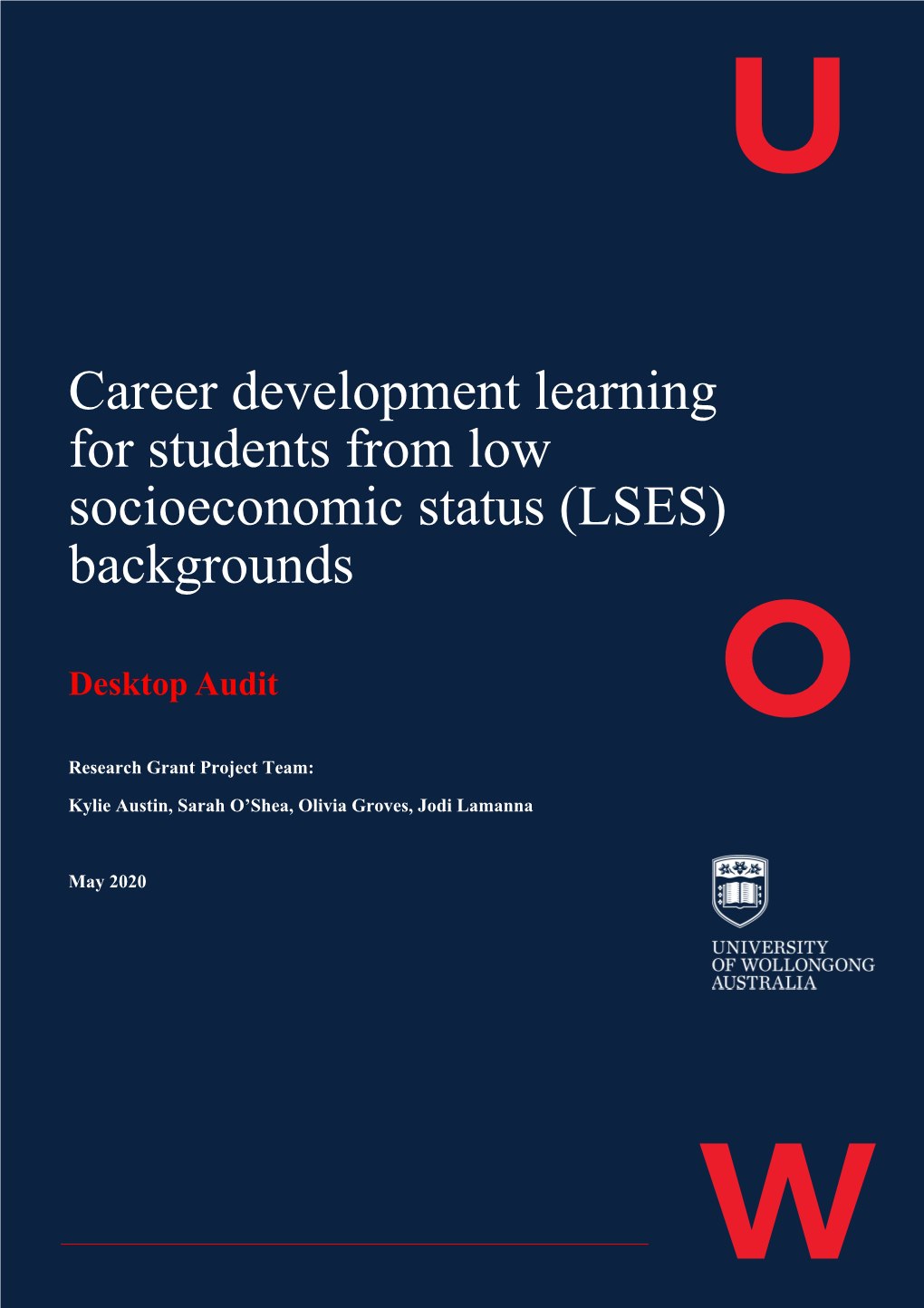 Career Development Learning for Students from Low Socioeconomic Backgrounds: Desktop Audit