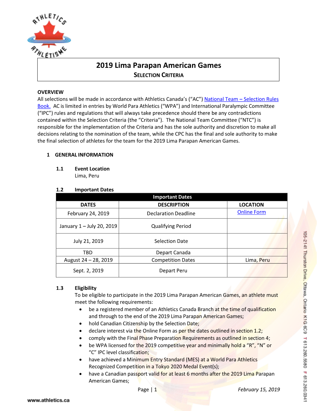 2019 Parapan American Games