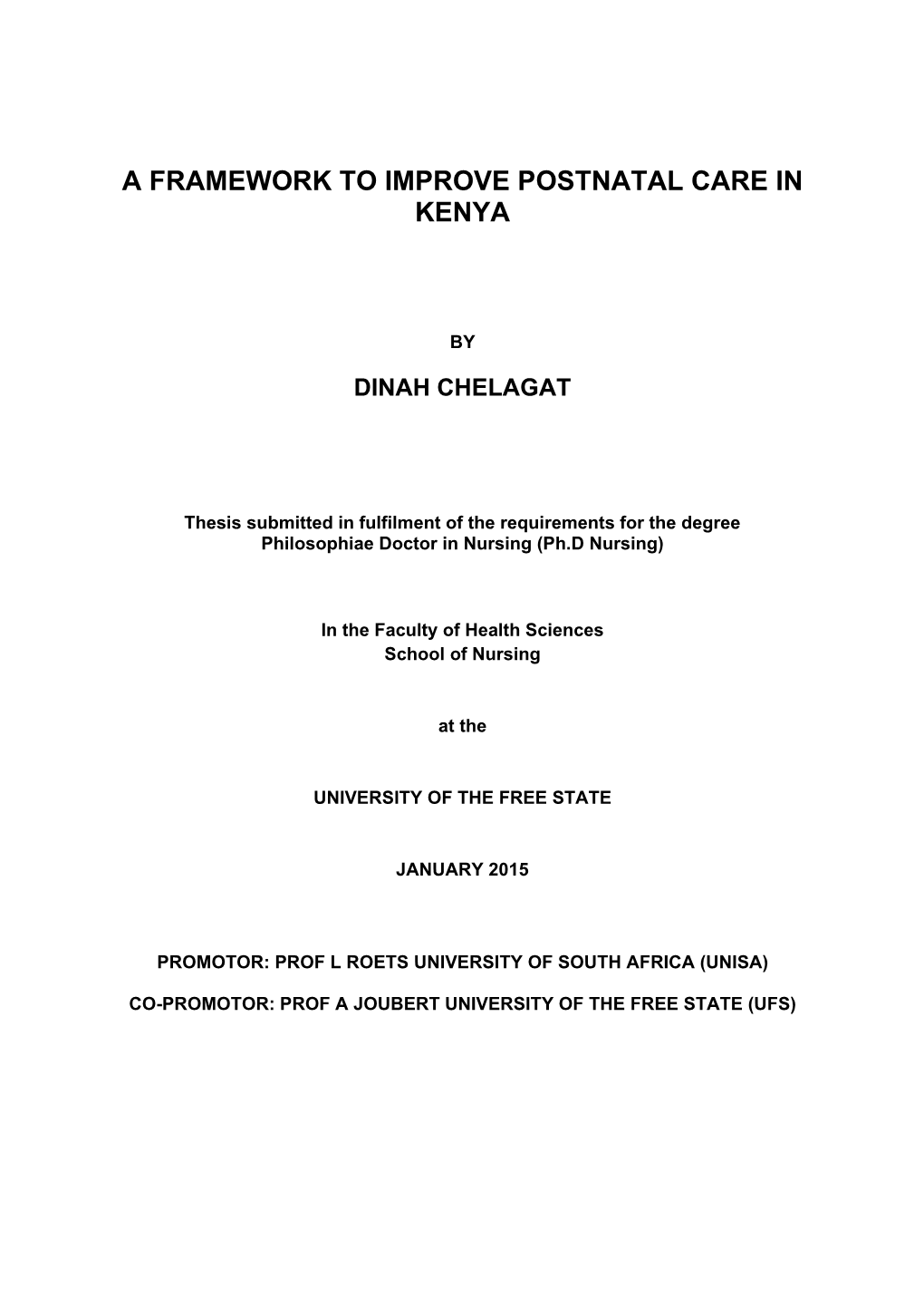 A Framework to Improve Postnatal Care in Kenya