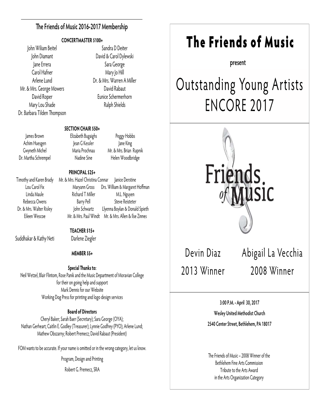 2017-04 Friends of Music Recital Program.Pub