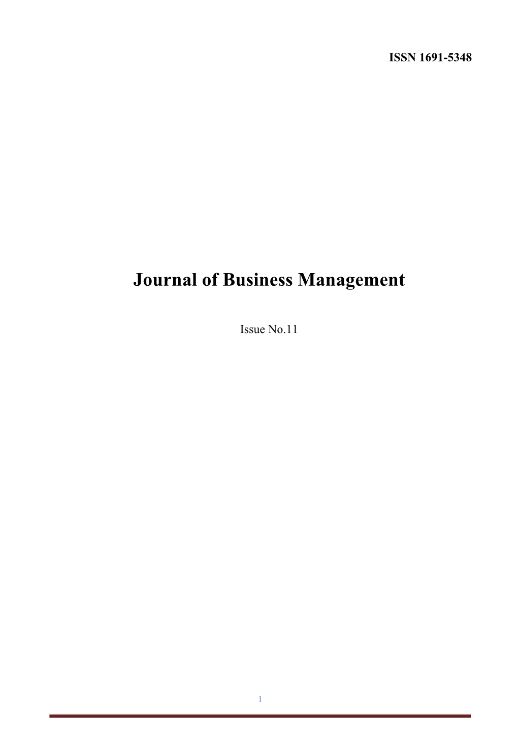 “Journal of Business Management No.11” (ISSN 1691-5348), 2016