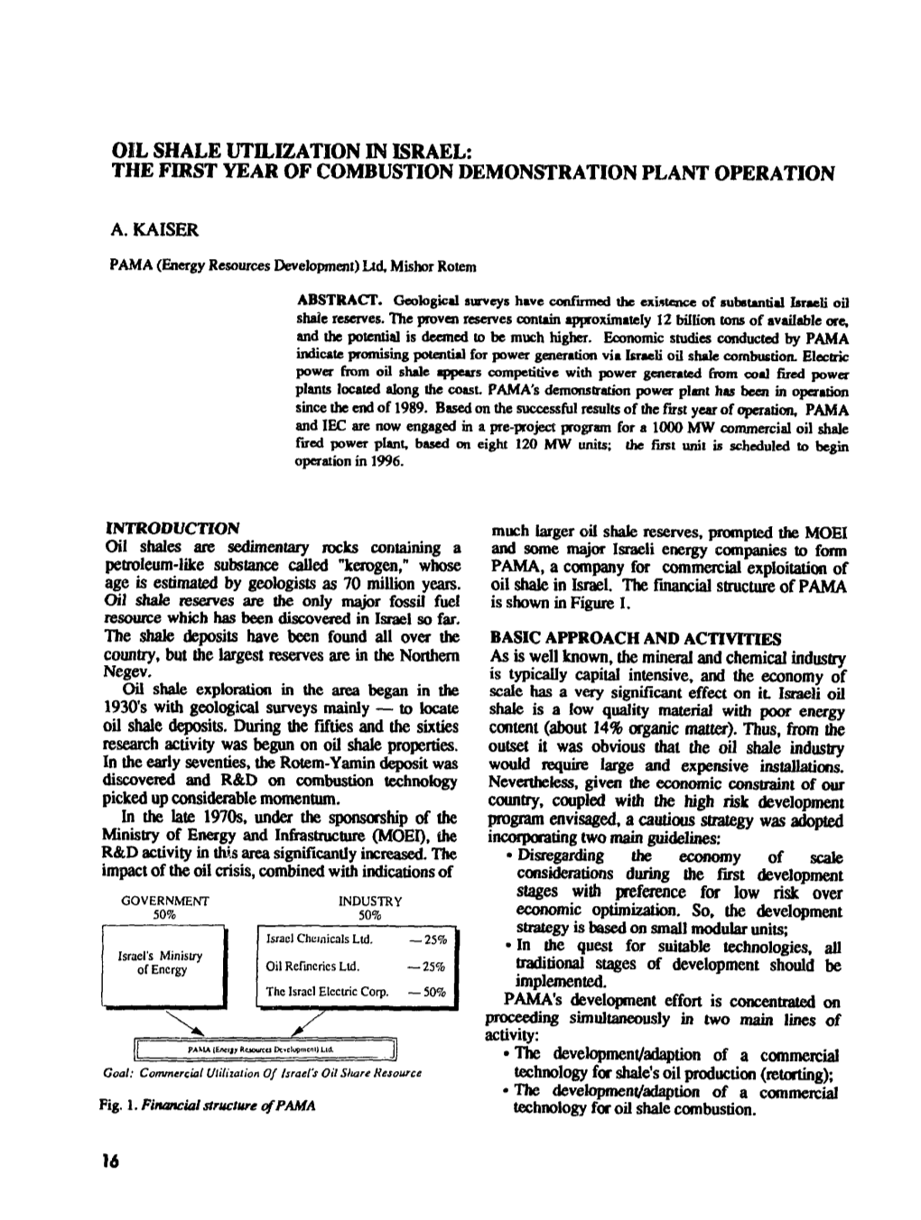 Oil Shale Utilization in Israel: the First Year of Combustion Demonstration Plant Operation