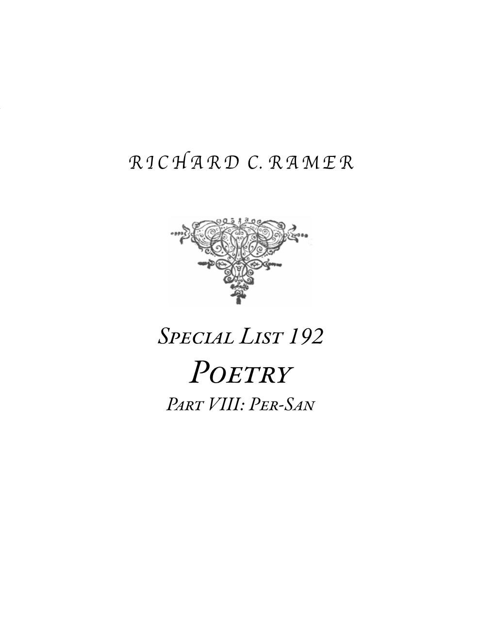 Poetry Part VIII: Per-San 2 Richardrichard C