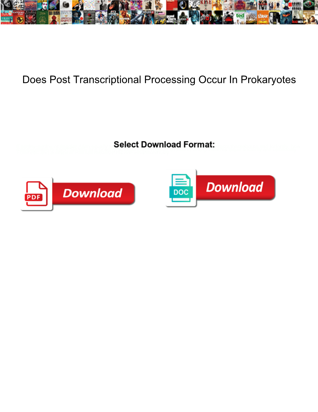 Does Post Transcriptional Processing Occur in Prokaryotes