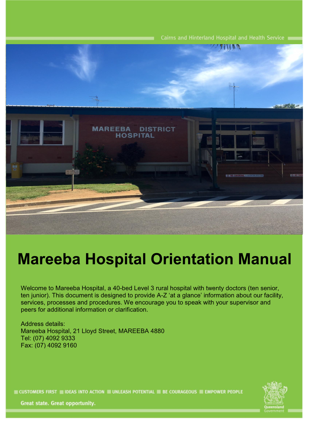 Mareeba Hospital Orientation Manual