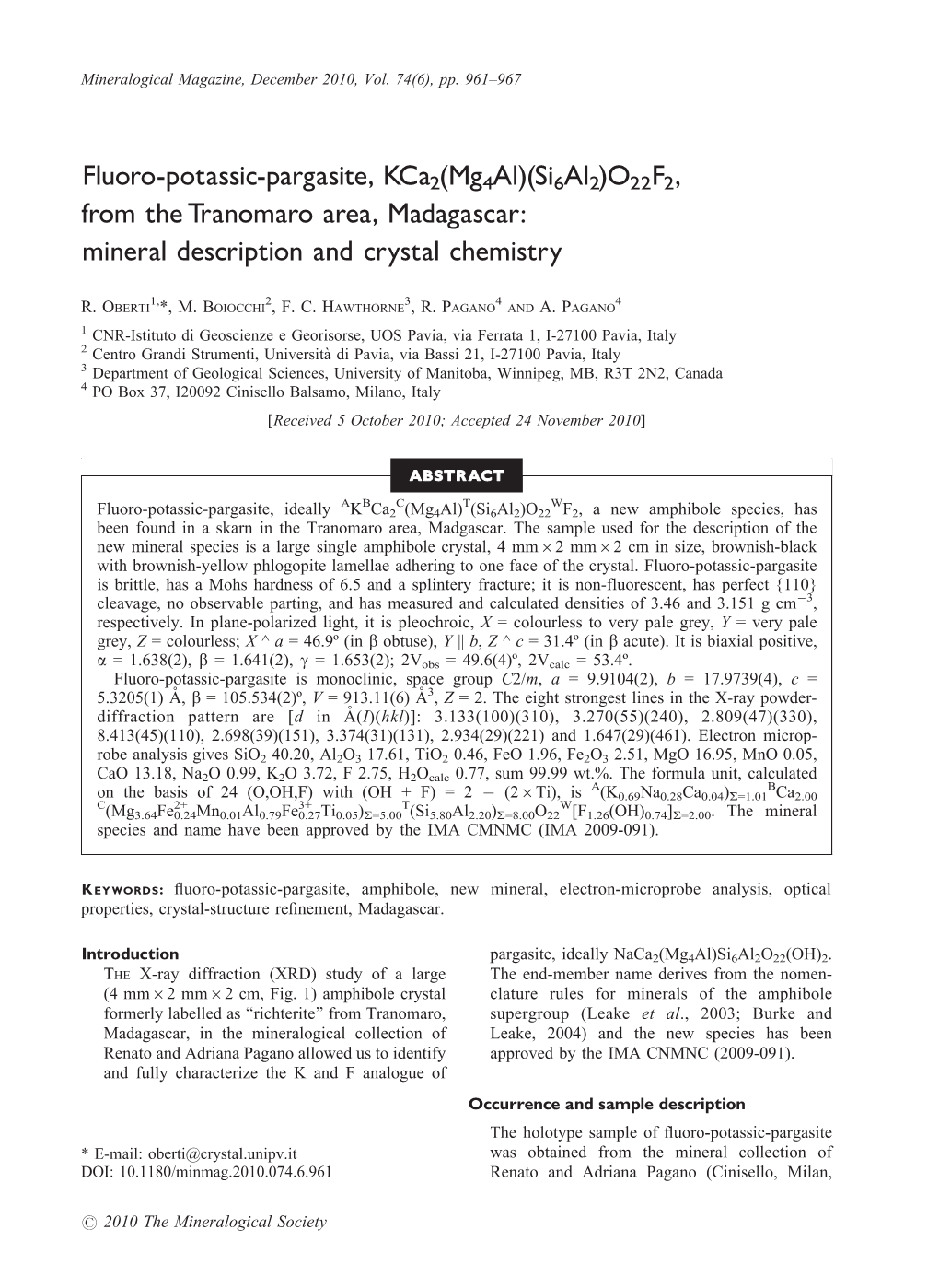 Mineral Description and Crystal Chemistry