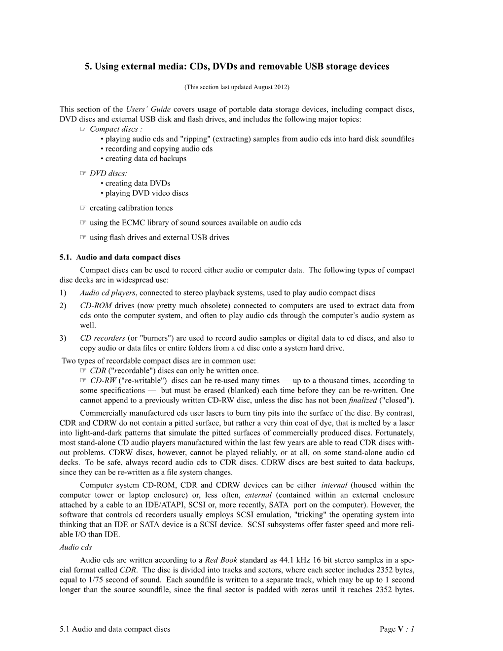 Section 5: Using the ECMC Compact Disc and DVD Decks