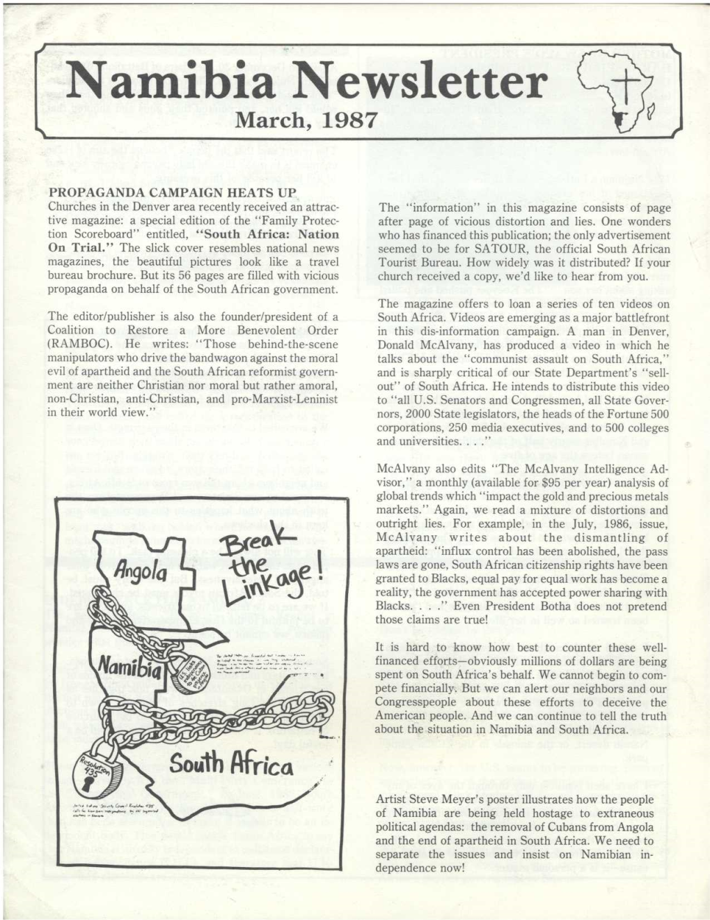Namibia Newsletter March, 1987 R