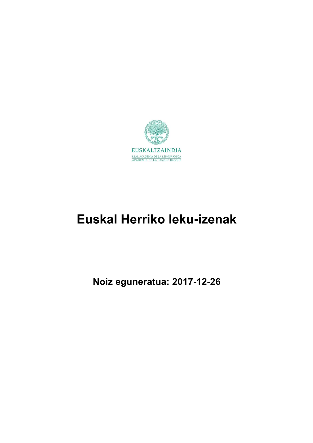 Euskal Herriko Leku-Izenak