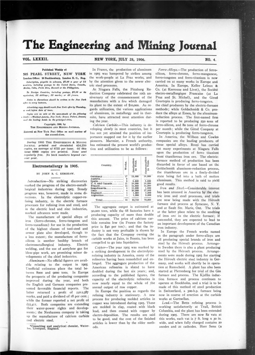 The Engineering and Mining Journal 1906-07-28