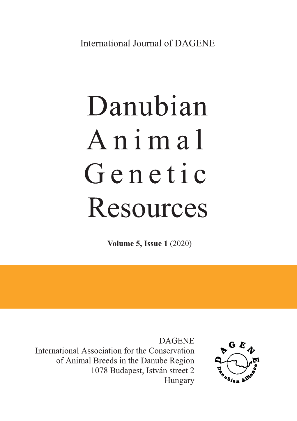Danubian Animal Genetic Resources Volume 5, Issue 1 (2020)