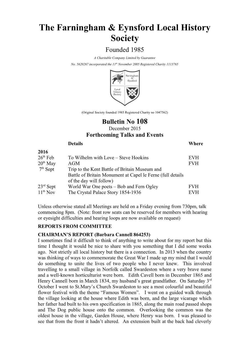 The Farningham & Eynsford Local History Society