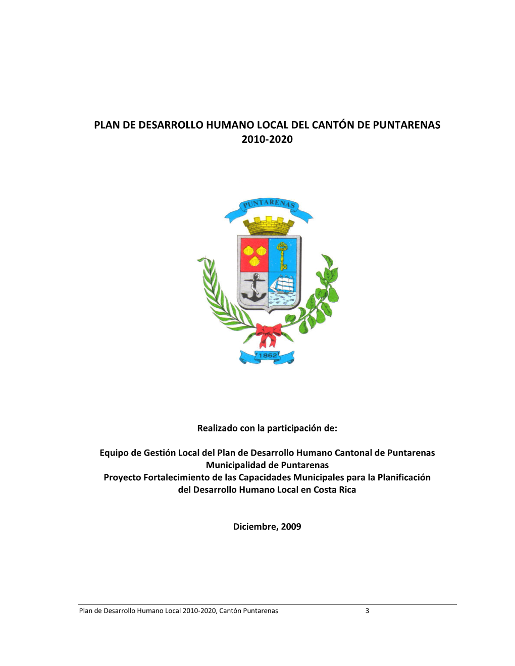 Plan De Desarrollo Humano Local Del Cantón De Puntarenas 2010-2020