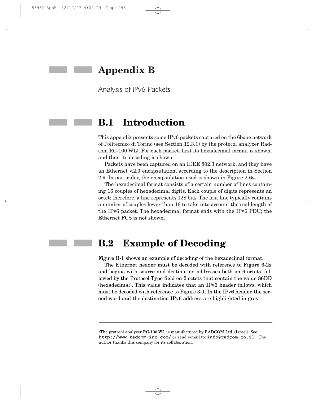 Appendix B B.1 Introduction B.2 Example of Decoding
