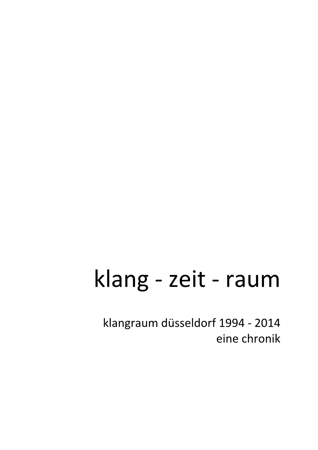 Klang ‐ Zeit ‐ Raum