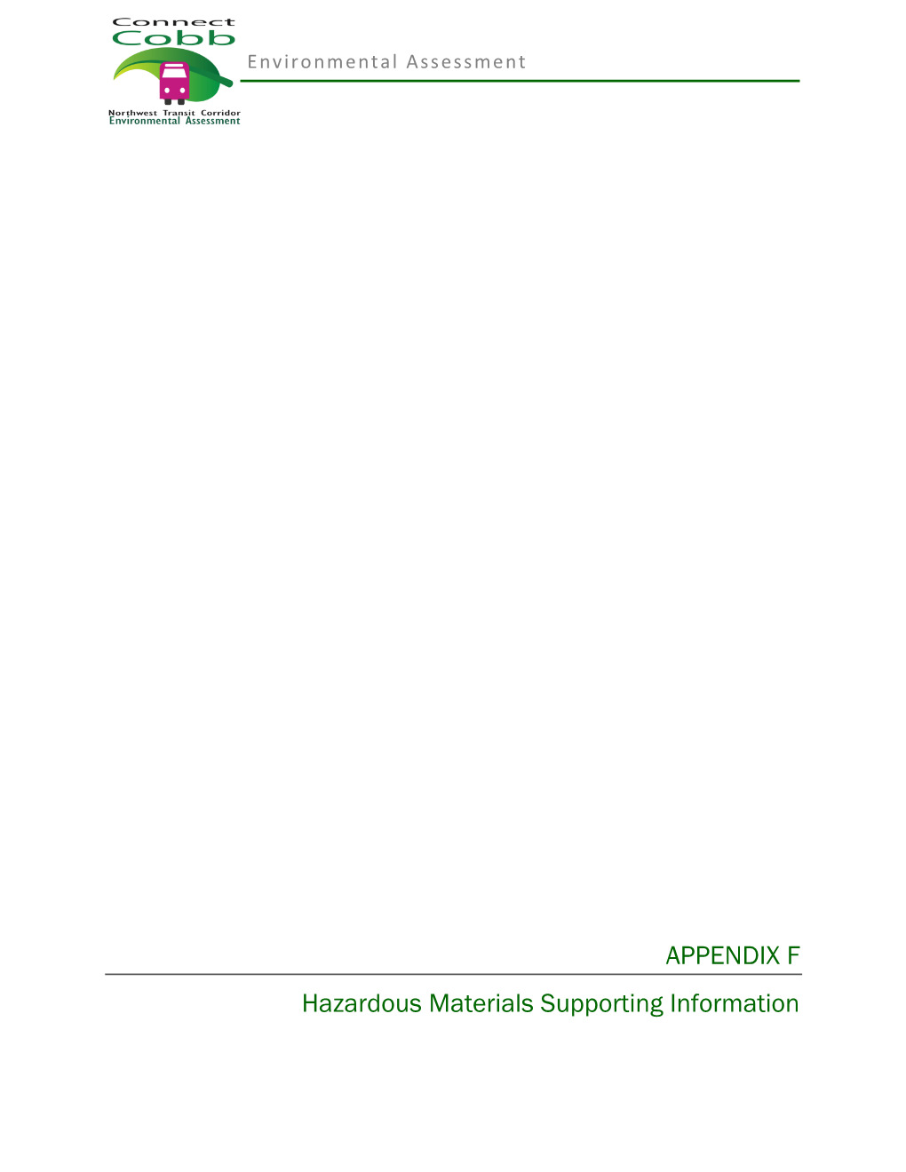 APPENDIX F Hazardous Materials Supporting Information Environmental Assessment Page F-1