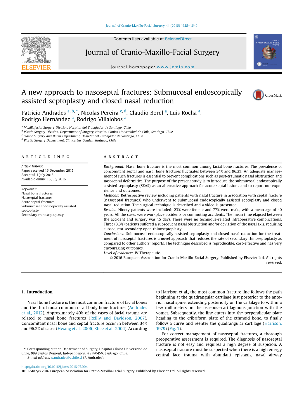 A New Approach to Nasoseptal Fractures: Submucosal Endoscopically Assisted Septoplasty and Closed Nasal Reduction