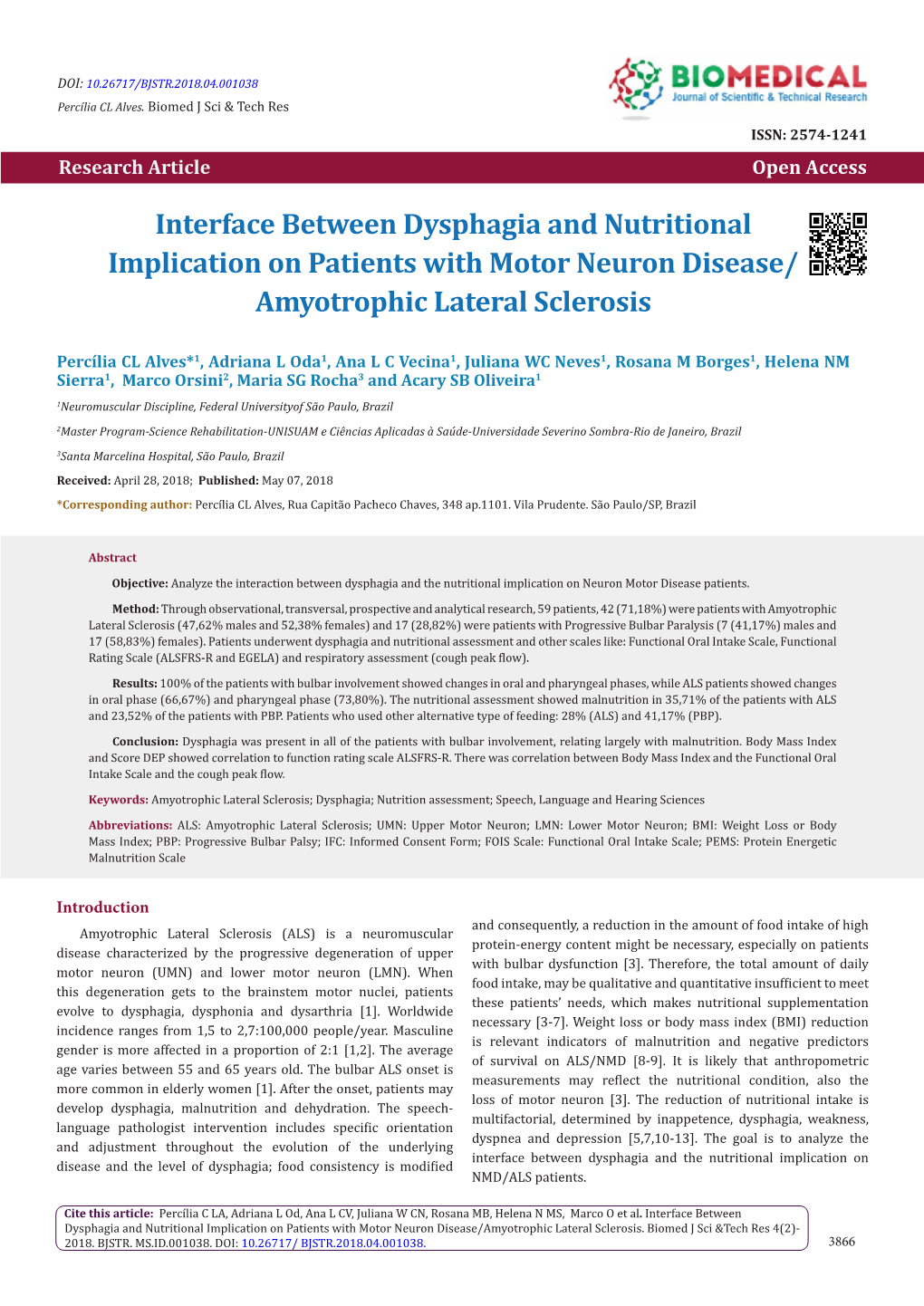 Interface Between Dysphagia and Nutritional Implication on Patients with Motor Neuron Disease/ Amyotrophic Lateral Sclerosis