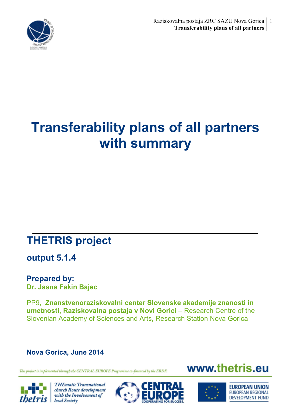 Transferability Plans of All Partners