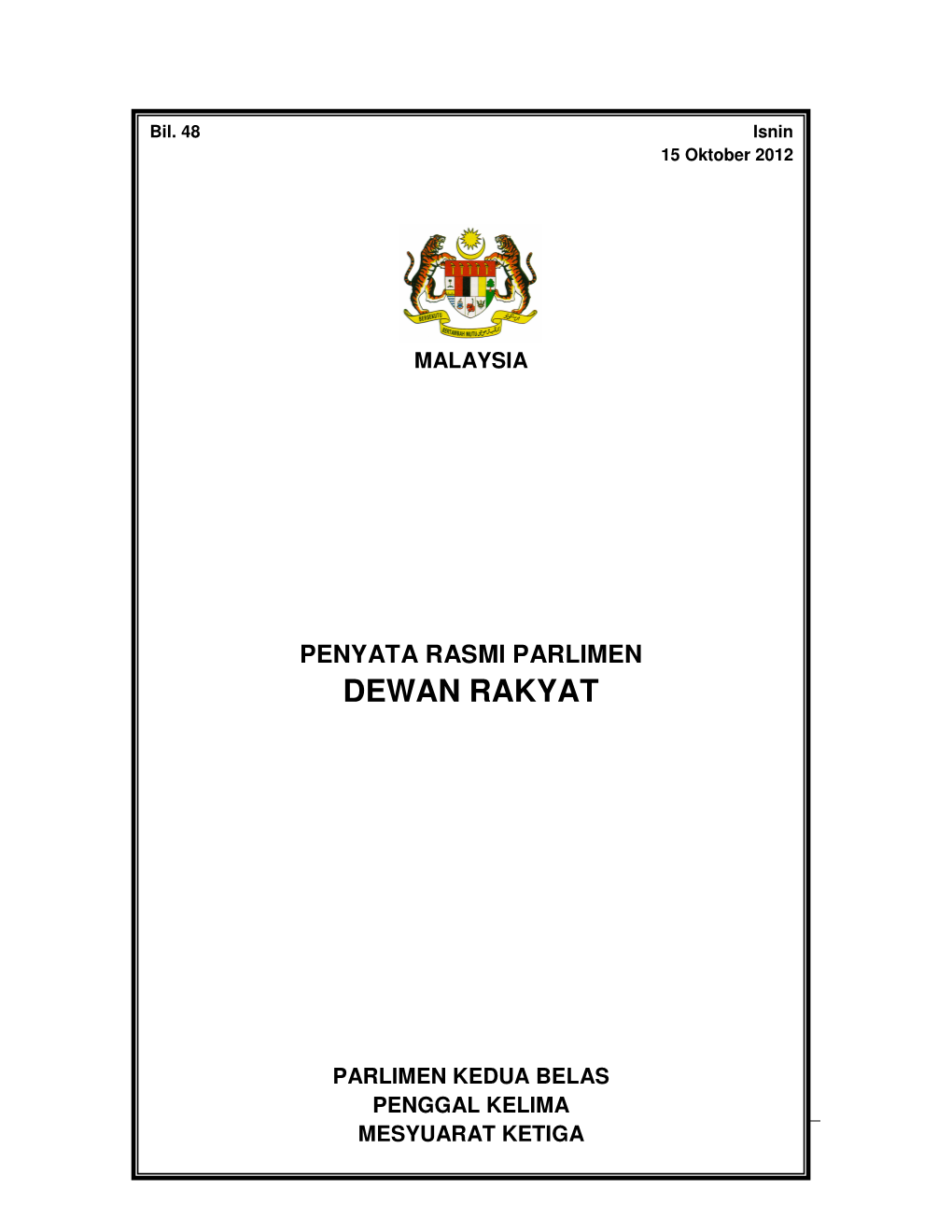 Penyata Rasmi Parlimen Dewan Rakyat