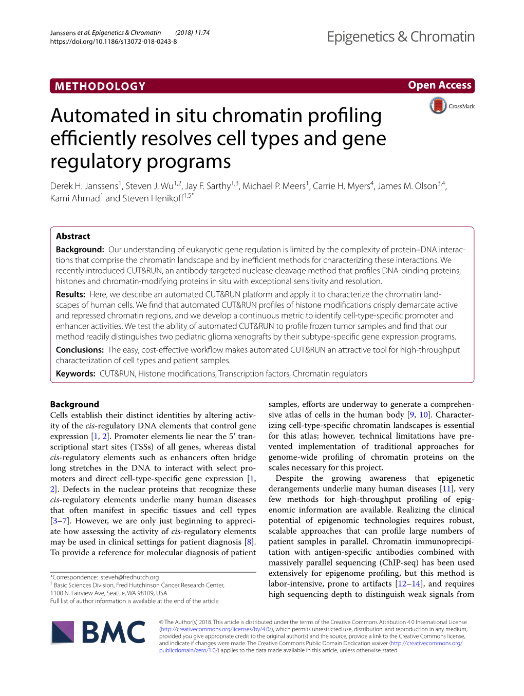 Automated in Situ Chromatin Profiling Efficiently Resolves Cell Types and Gene Regulatory Programs
