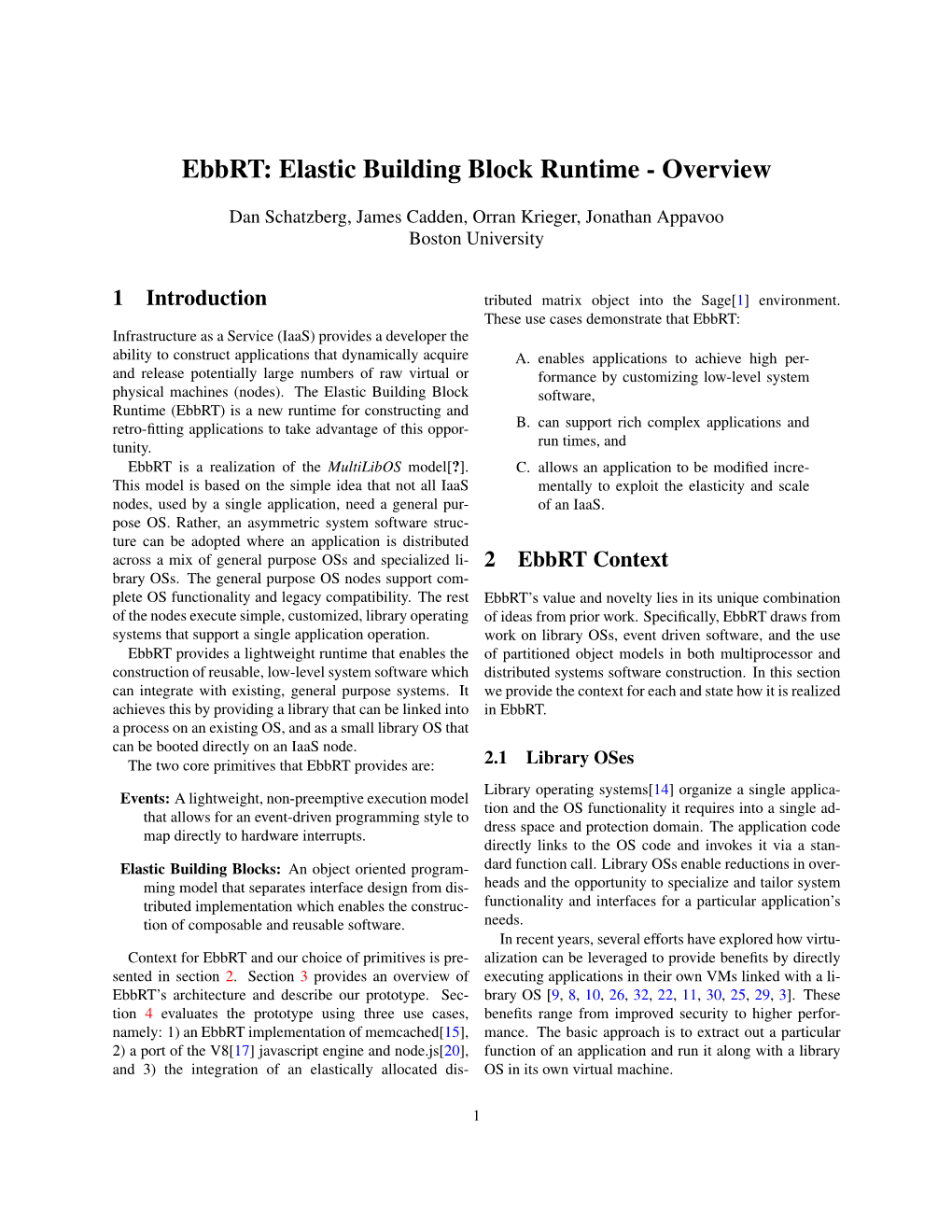 Elastic Building Block Runtime - Overview