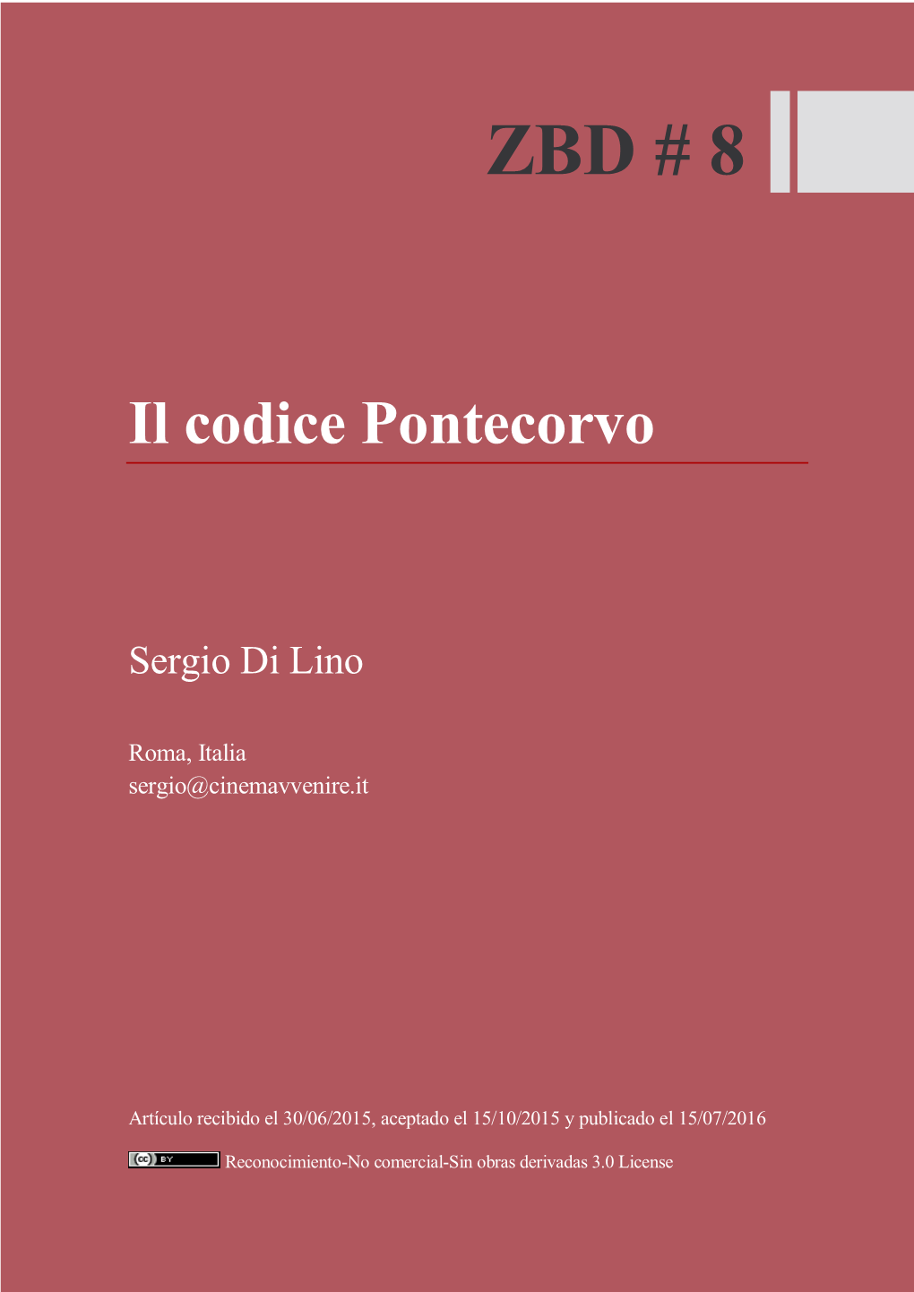 Il Codice Pontecorvo