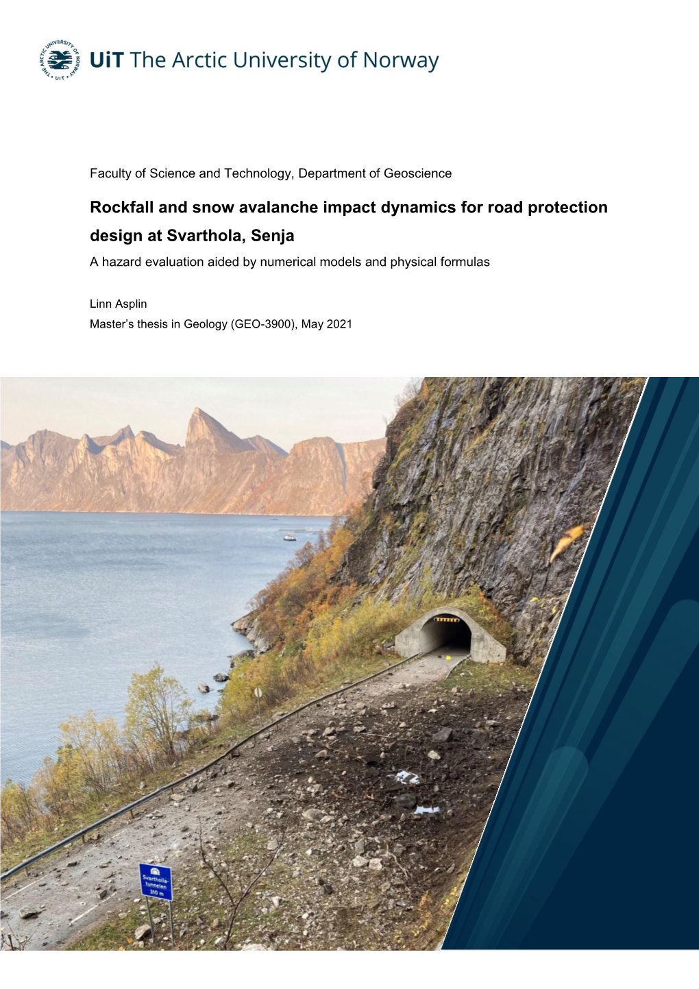 Rockfall and Snow Avalanche Impact Dynamics for Road Protection Design at Svarthola, Senja a Hazard Evaluation Aided by Numerical Models and Physical Formulas
