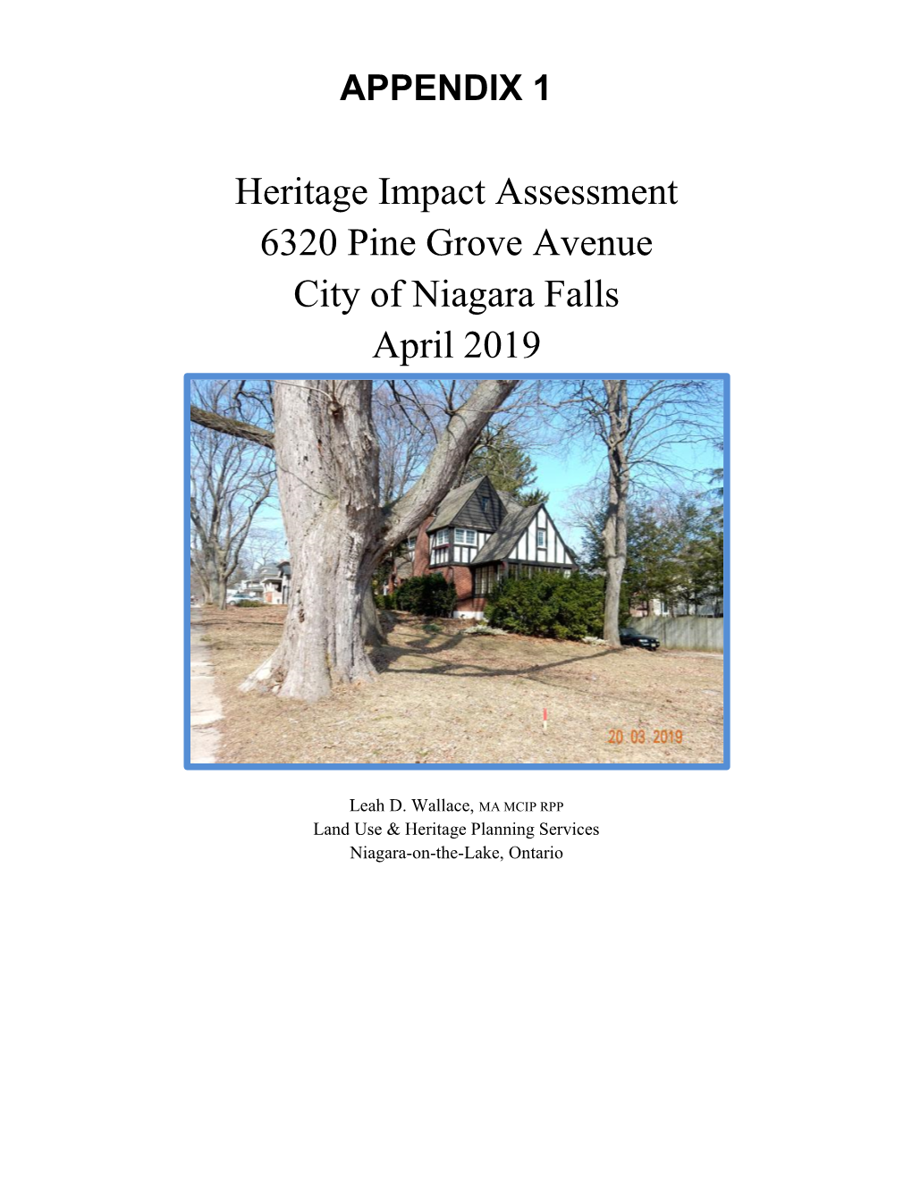PBD-2020-04, Appendix 1 Heritage Impact Assessment