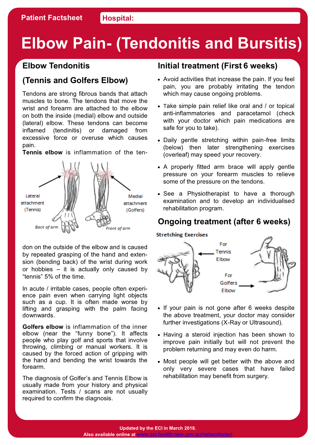 Elbow Pain- (Tendonitis and Bursitis)
