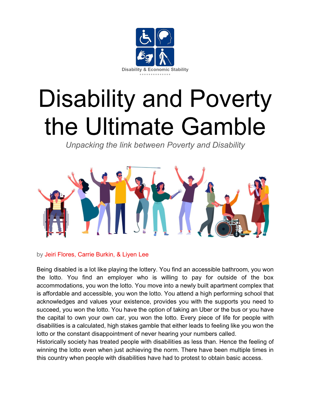 Disability and Poverty the Ultimate Gamble Unpacking the Link Between Poverty and Disability