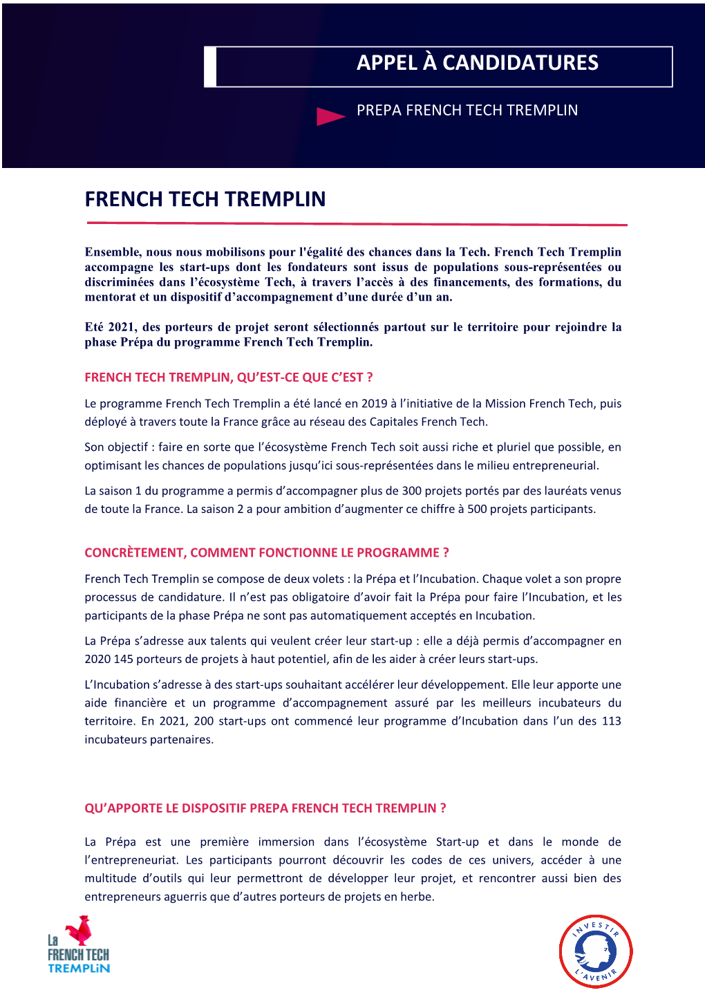 French Tech Tremplin Appel À Candidatures