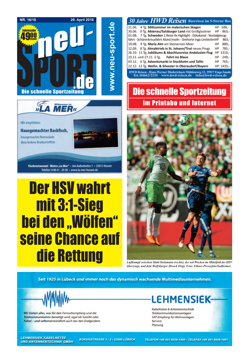 Online-Sportzeitung Für Den Norden 16 18