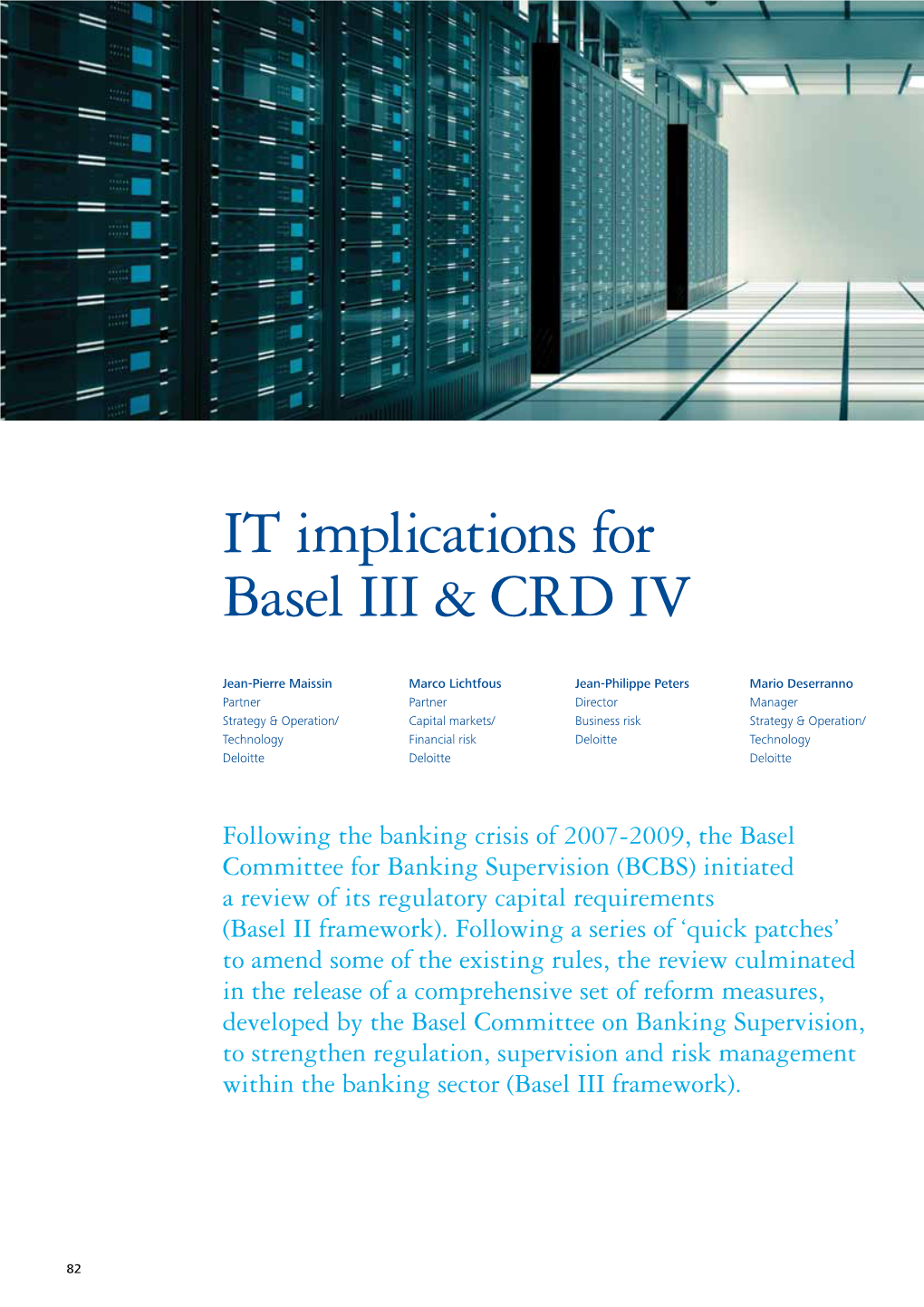 IT Implications for Basel III & CRD IV