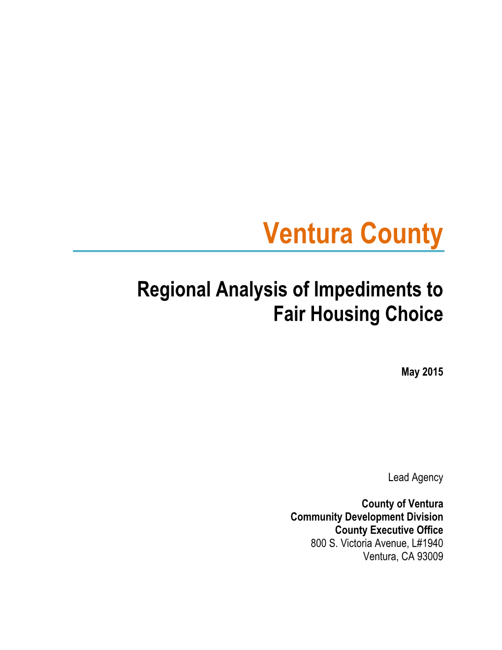 Regional Analysis of Impediments to Fair Housing Choice