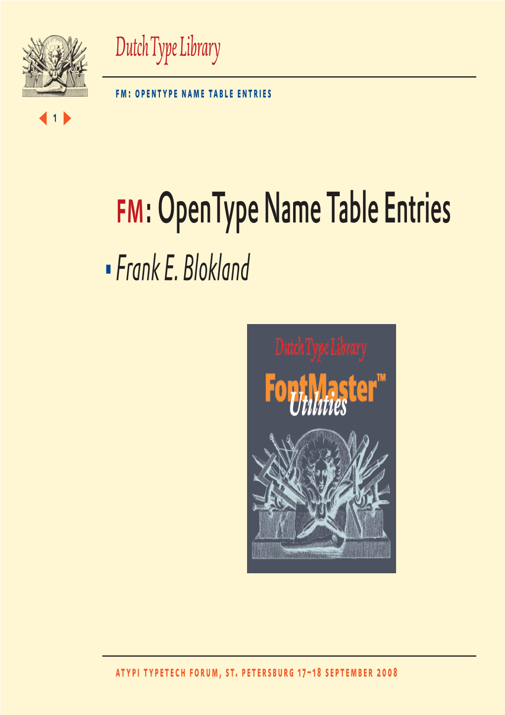 Fm: Opentype Name Table Entries