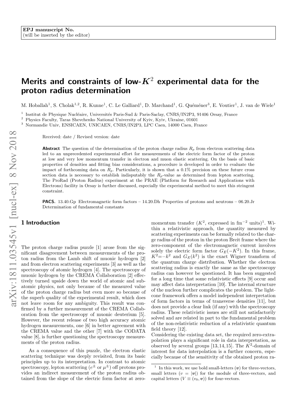 Merits and Constraints of Low-${\Bm K^ 2} $ Experimental Data for the Proton Radius Determination