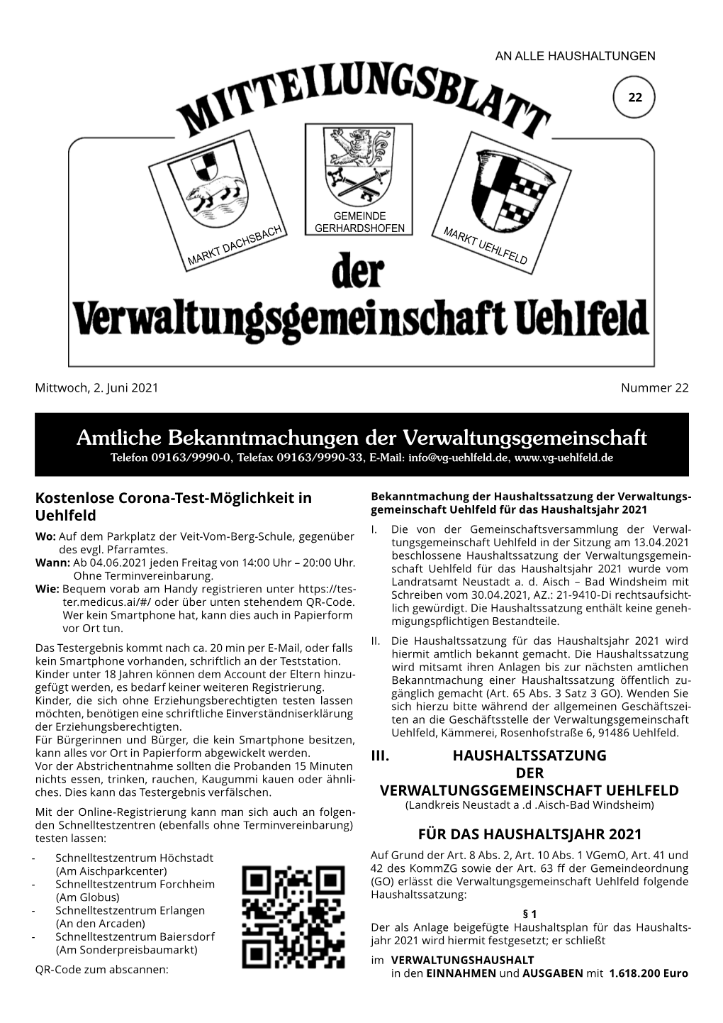 Mitteilungsblatt KW 22 2021