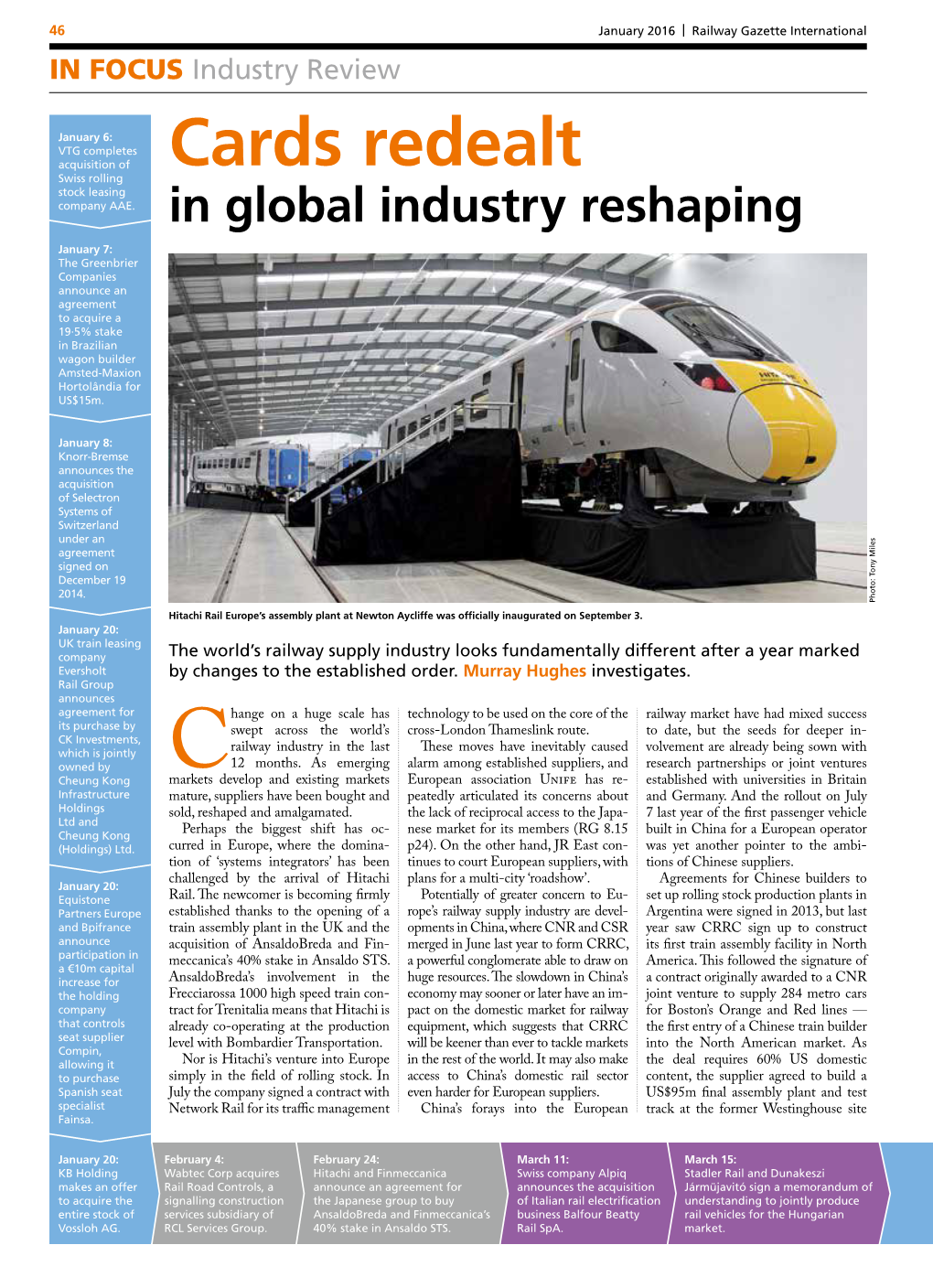 Cards Redealt in Global Industry Reshaping (Railway Gazette)