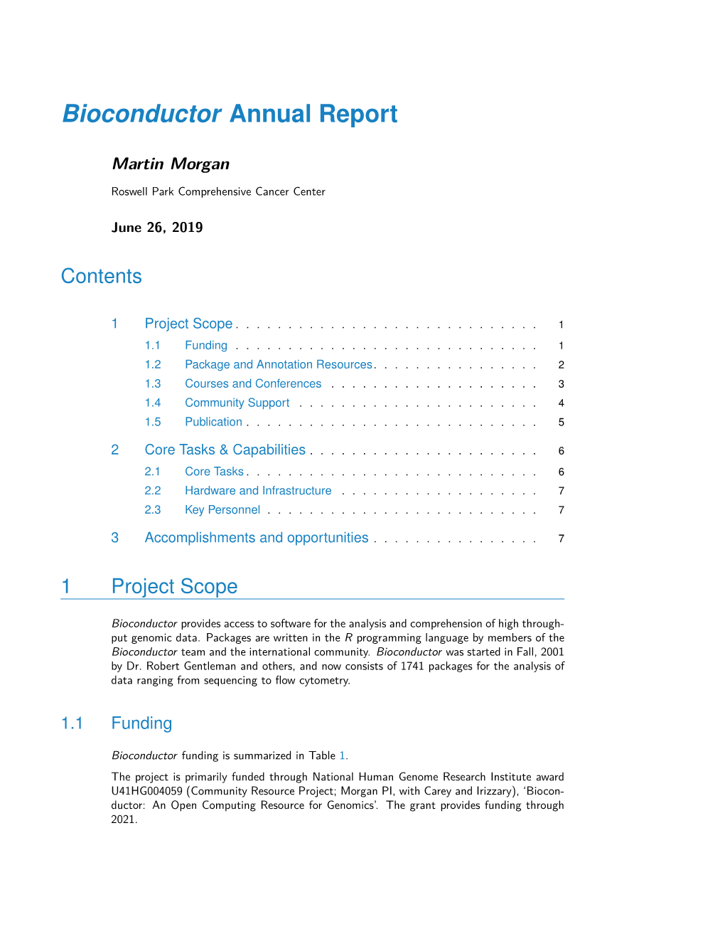 Bioconductor Annual Report