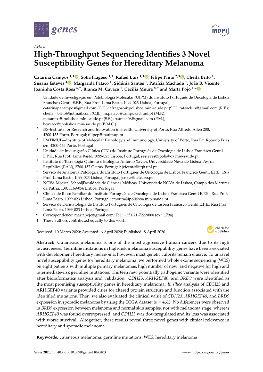 High-Throughput Sequencing Identifies 3 Novel Susceptibility