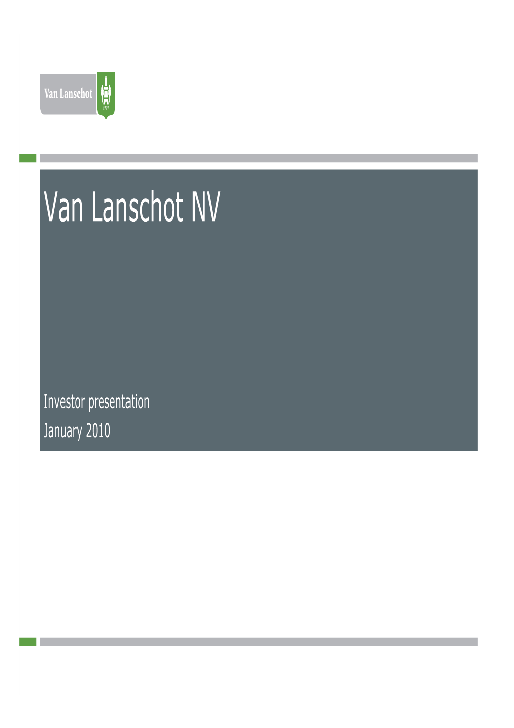 Van Lanschot NV