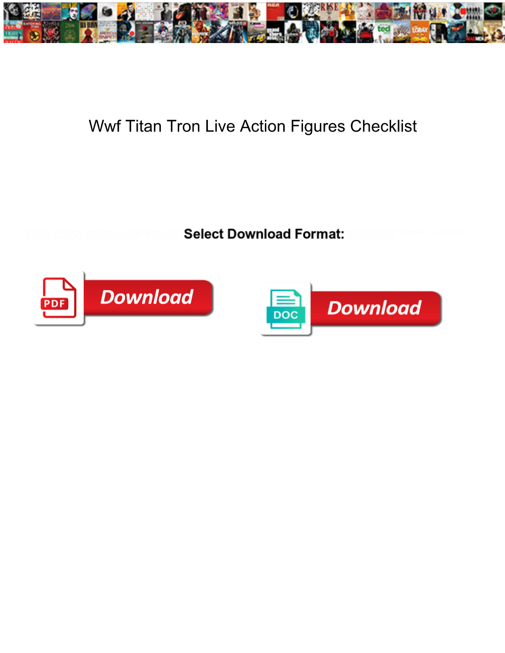 Wwf Titan Tron Live Action Figures Checklist