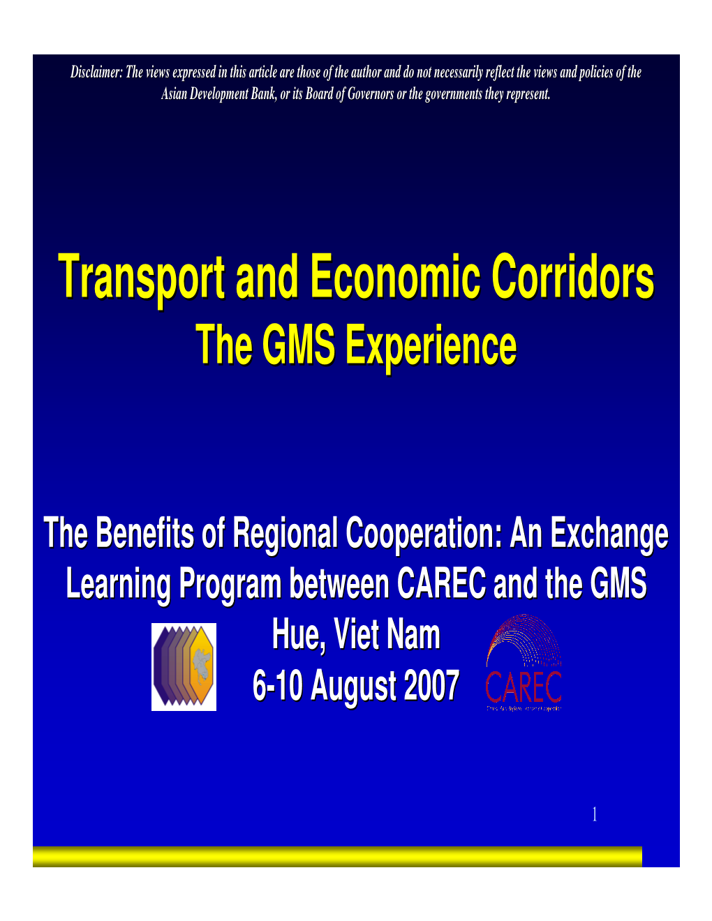 Transport and Economic Corridors